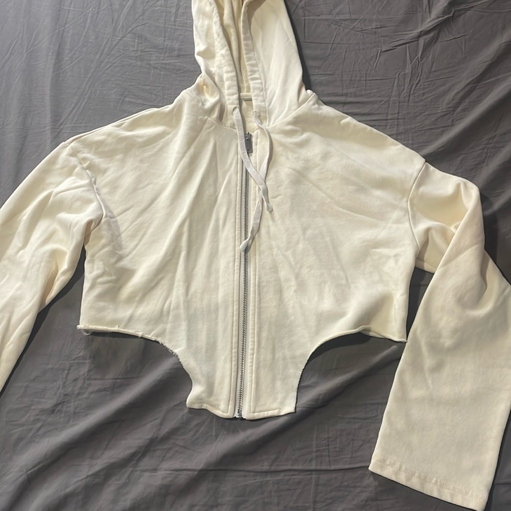 Cropped Wide Arm Hoodie